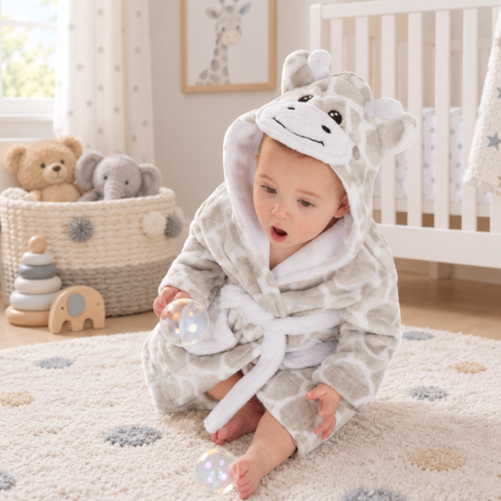 18C976: Baby Novelty Giraffe Dressing Gown (0-6 Months) 18C976: Baby Novelty Giraffe Dressing Gown (0-6 Months)